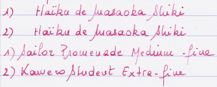 Ecritures Sailor Promenade M.F. & Kaweco Student E.F.2